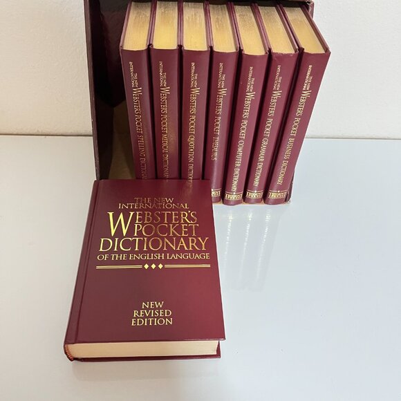 1998 THE NEW INT'L WEBSTER'S POCKET DICTIONARY (8 BOOKS w/ Slip Box) Preowned - Picture 5 of 10